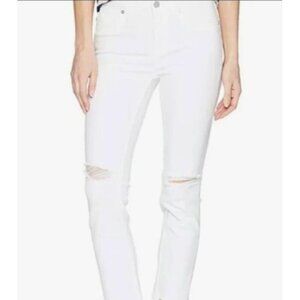Vigoss Womens 'The Jagger' Skinny Distressed Crop Stretch White Jeans Size 27